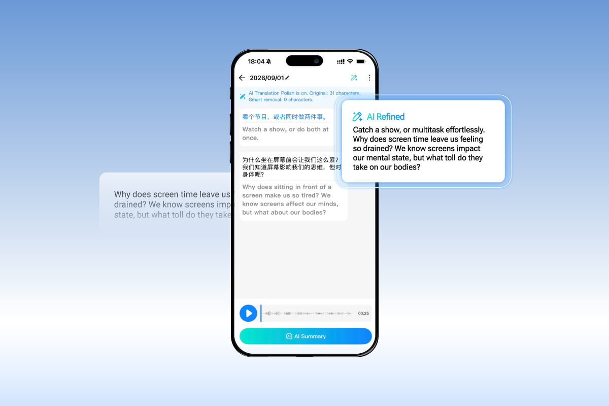 LiveTalk AI 다듬기 기능으로 일상적인 표현을 비즈니스 문장으로 바꾸는 화면